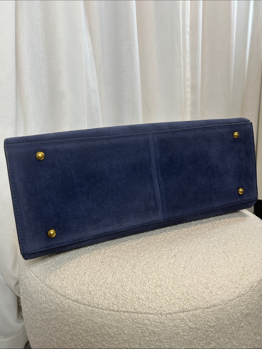 Navy Suede East West Tote Margaux Inspired - Picture 5 of 12